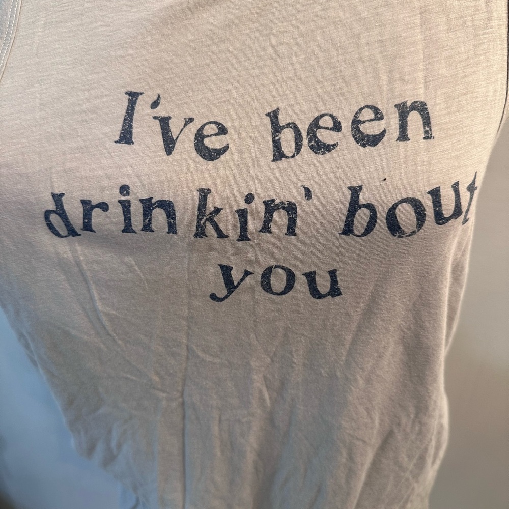 MATE the Label Cream Tank Top with Blue Text